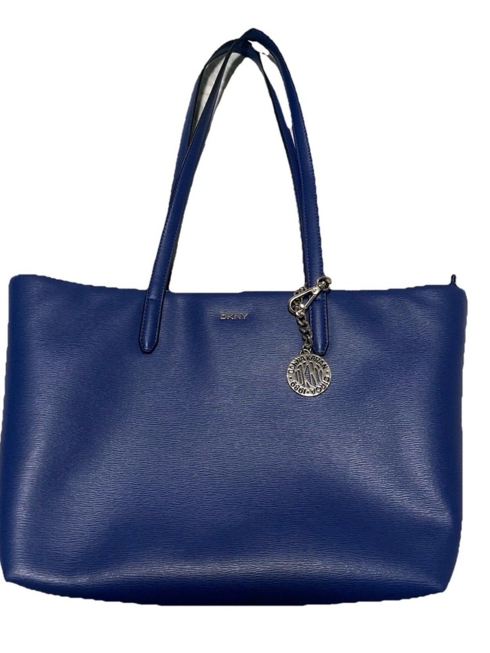 DKNY Bryant Medium Cobalt Blue Zippered Tote Bag